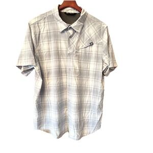 Outdoor Research Men's Astroman Style Blue Checkered Shirt Size XL Short Sleeve